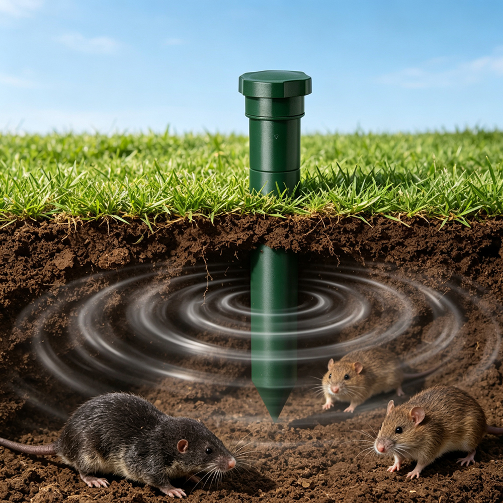 Garden Lawn Battery Powered Underground Sonic Vibration Gopher Snake Control Ultrasonic Mole Repeller - Image 13