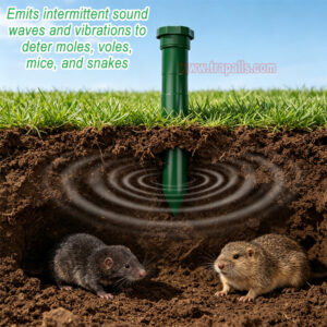 Garden Lawn Battery Powered Underground Sonic Vibration Gopher Snake Control Ultrasonic Mole Repeller - Image 9