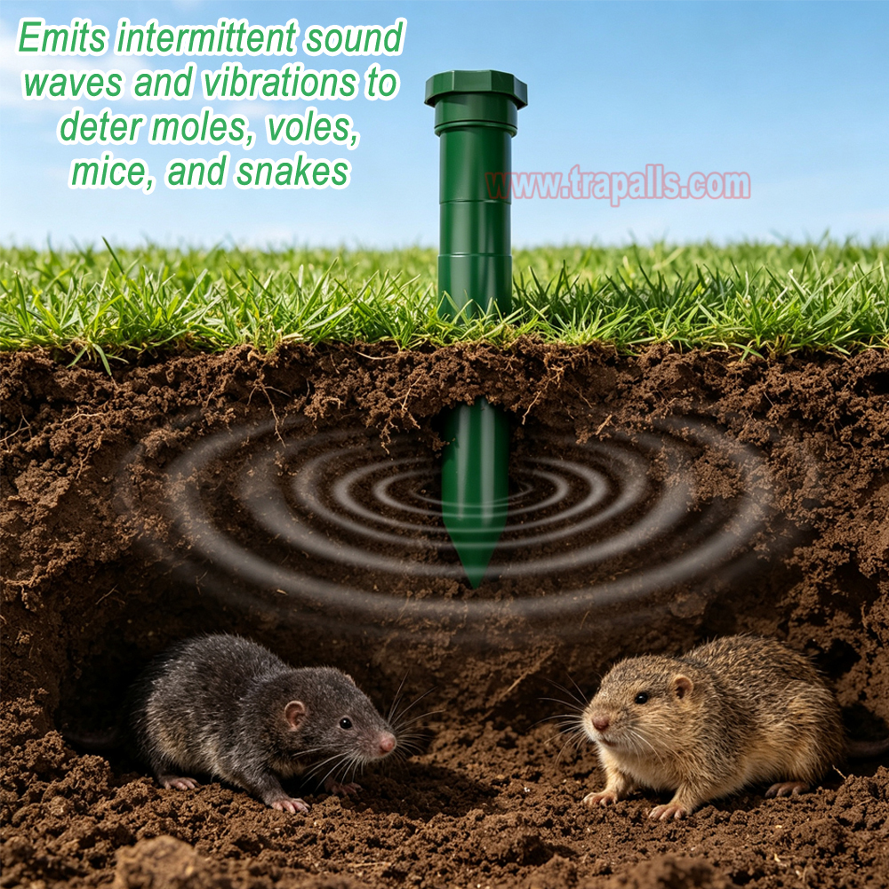 Garden Lawn Battery Powered Underground Sonic Vibration Gopher Snake Control Ultrasonic Mole Repeller - Image 9