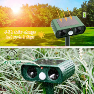 Outdoor Waterproof Solar Eco-Friendly Repellent PIR Sensor for Dogs Cats Squirrels Moles Ultrasonic Animal Repeller - Image 13