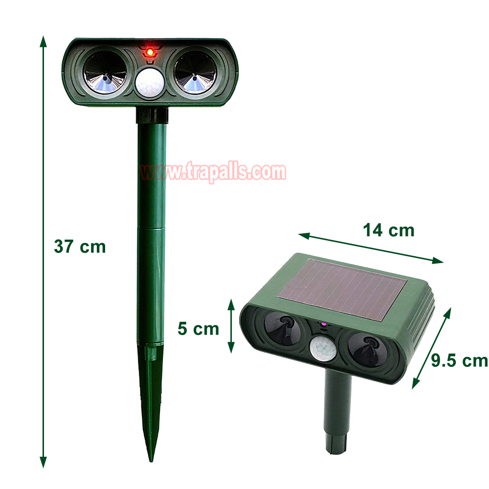 Outdoor Waterproof Solar Eco-Friendly Repellent PIR Sensor for Dogs Cats Squirrels Moles Ultrasonic Animal Repeller - Image 3