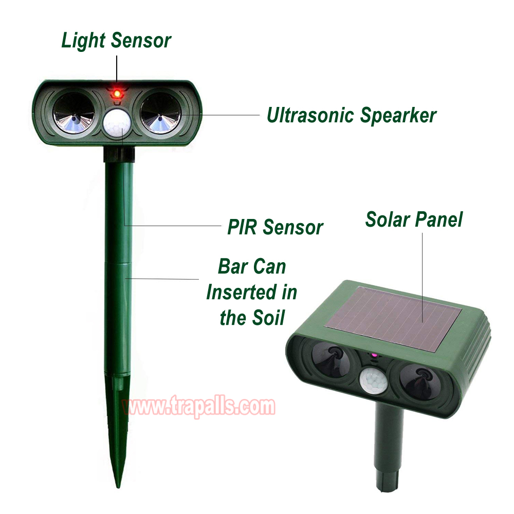 Outdoor Waterproof Solar Eco-Friendly Repellent PIR Sensor for Dogs Cats Squirrels Moles Ultrasonic Animal Repeller - Image 4