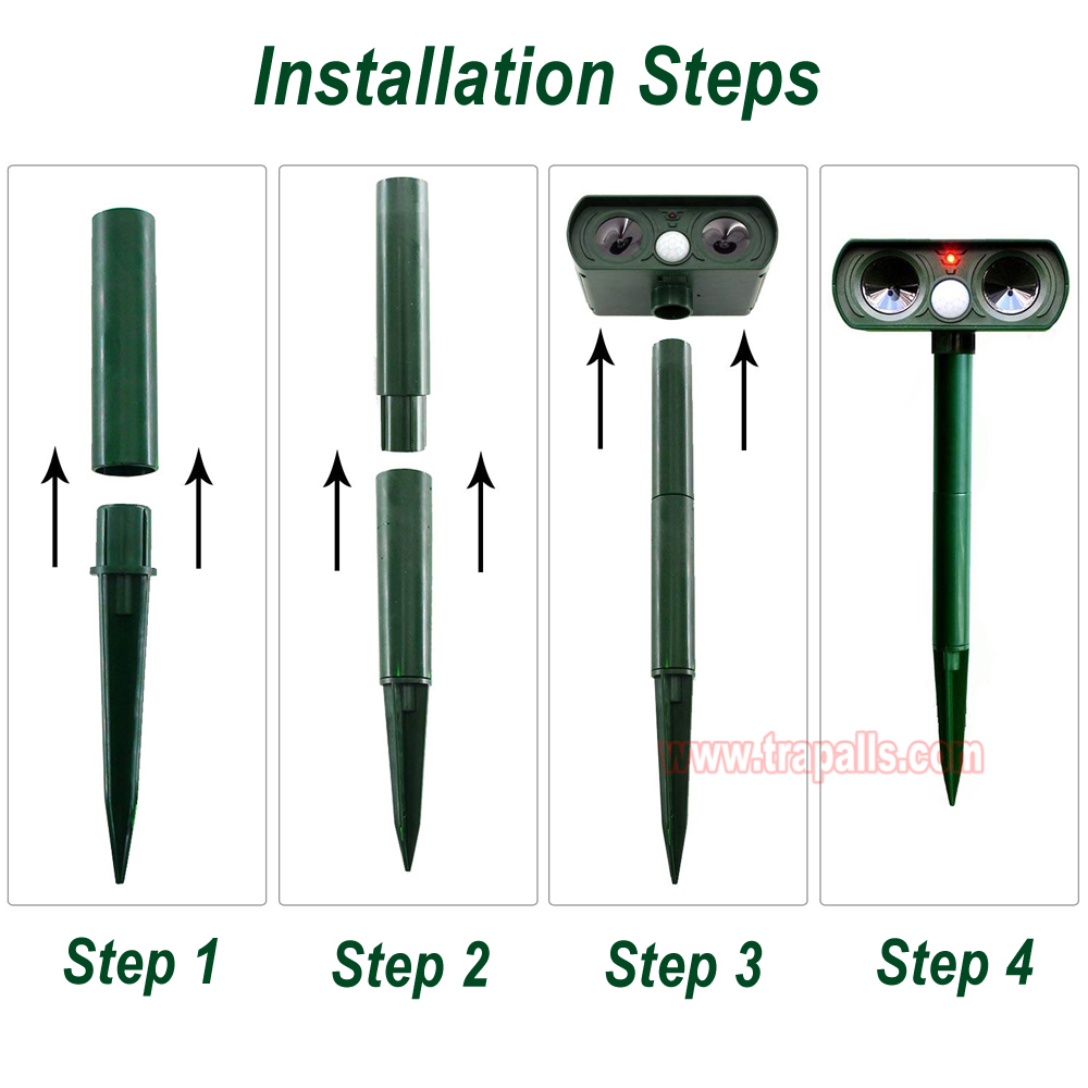 Outdoor Waterproof Solar Eco-Friendly Repellent PIR Sensor for Dogs Cats Squirrels Moles Ultrasonic Animal Repeller - Image 7