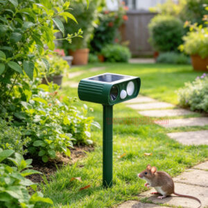 Garden LED Infrared Solar Mouse Dog Repellent with PIR Sensor Ultrasonic Animal Repeller - Image 17
