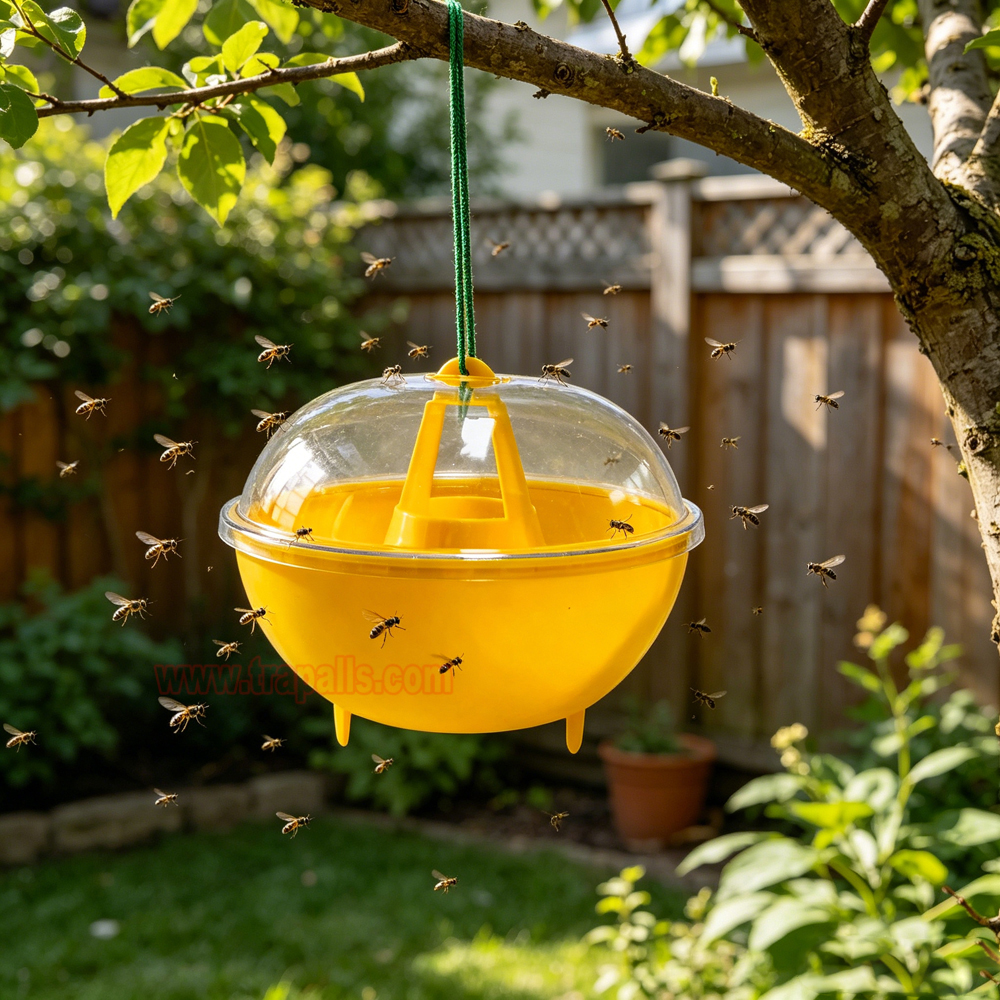 Orchard Garden Reusable Hanging Tall Funnel Design Prevents Spillage Hornet Control Fly Catcher Wasp Trap - Image 12