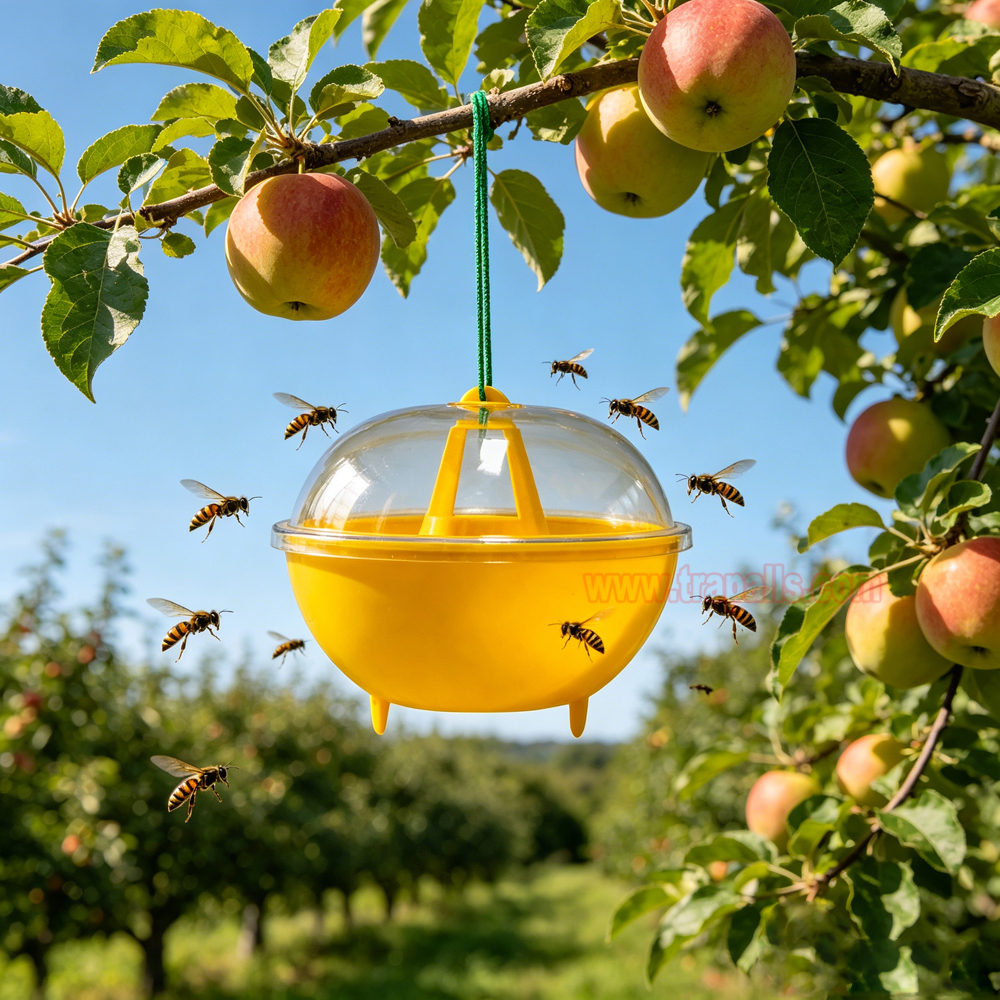 Orchard Garden Reusable Hanging Tall Funnel Design Prevents Spillage Hornet Control Fly Catcher Wasp Trap - Image 13