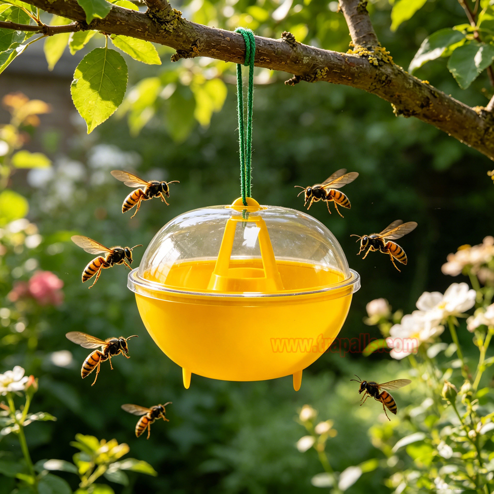 Orchard Garden Reusable Hanging Tall Funnel Design Prevents Spillage Hornet Control Fly Catcher Wasp Trap - Image 15