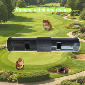 Garden Lawn Two Check Openings Humane Catch and Release Live Gopher Vole Adjustable Length Mole Trap - Image 4