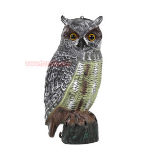 Outdoor Garden Realistic Owl Decoy Statue with Reflective Eyes Bird Deterrent Owl Decoy Bird Scarecrow - Image 2
