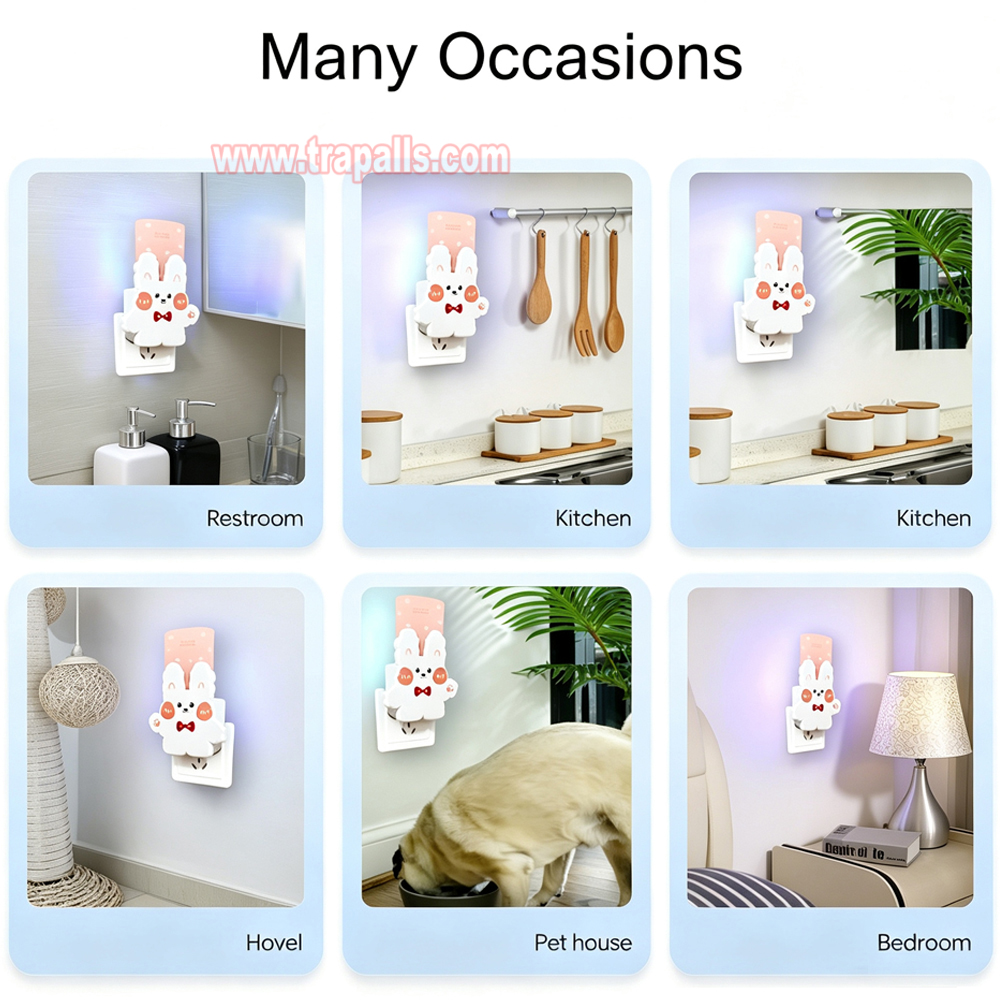 Indoor Home Plug-in Bug Zapper Sticky Glue Board Trap Electronic Mosquito Killer Lamp - Image 13