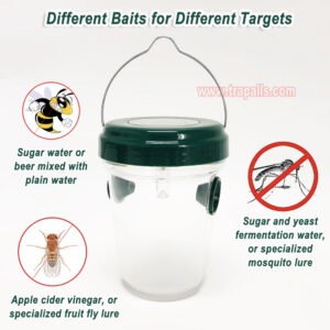 Outdoor Garden Solar Powered LED Light Hanging Mosquito Control Fruit Fly Catcher Wasp Bottle Trap - Image 11