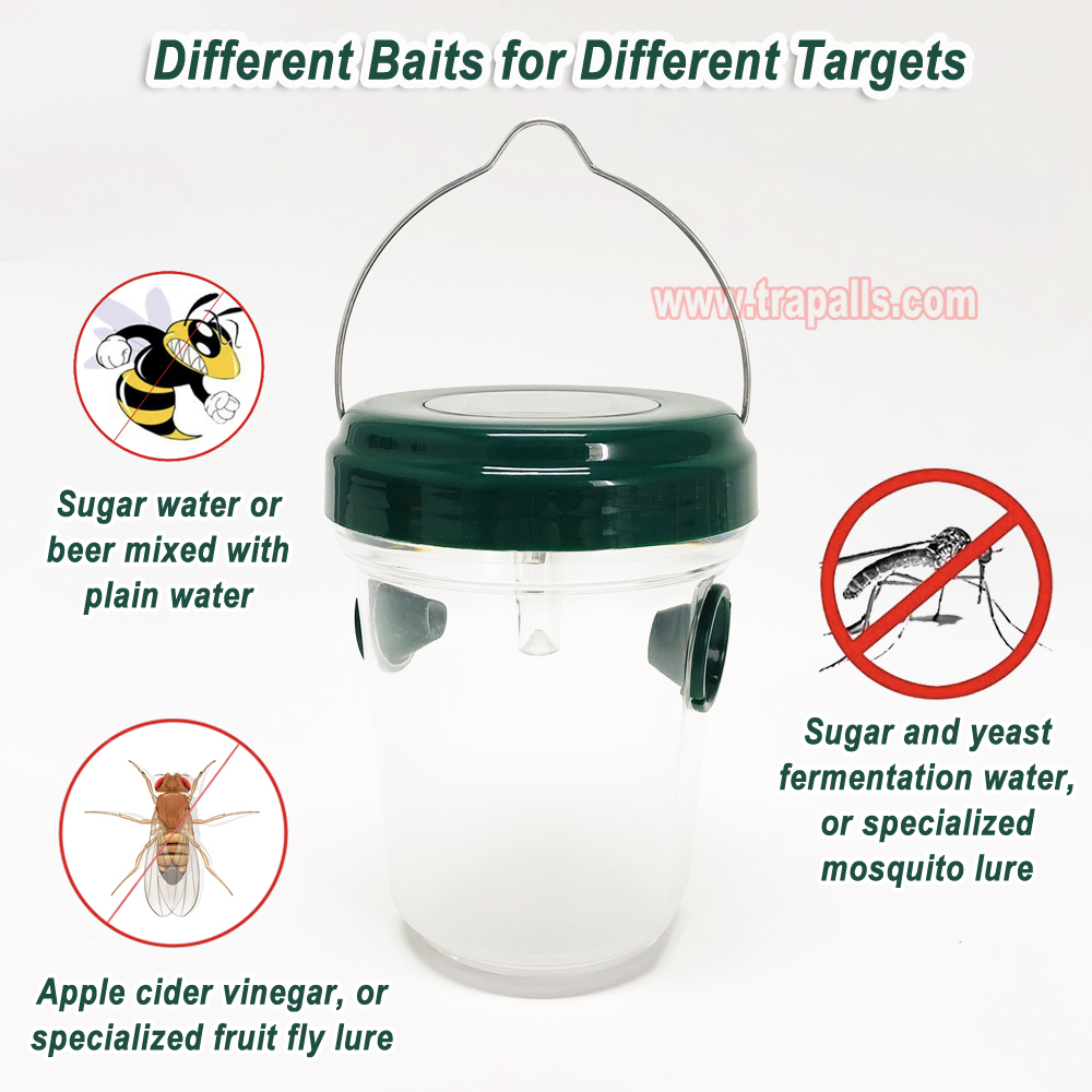 Outdoor Garden Solar Powered LED Light Hanging Mosquito Control Fruit Fly Catcher Wasp Bottle Trap - Image 11