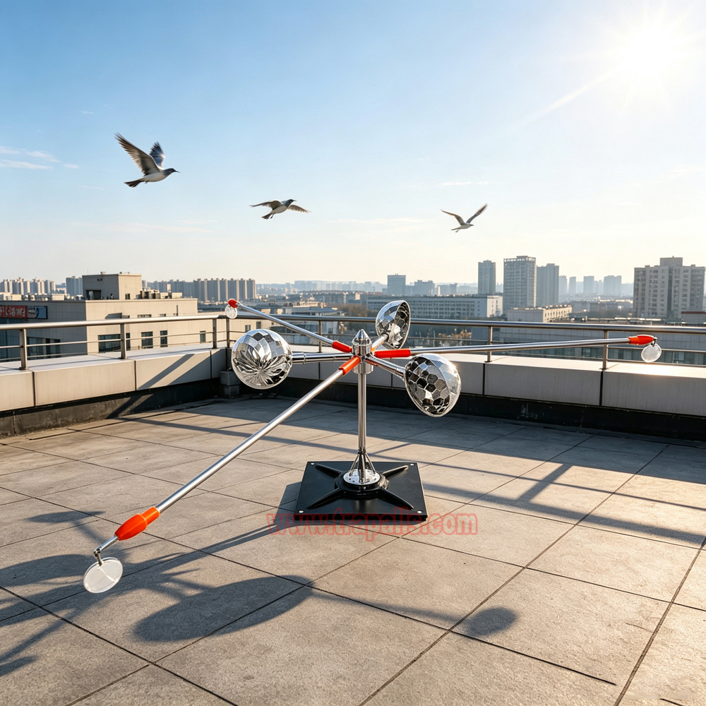 Outdoor Roof Telescopic Pole Keep Pigeon Away Bird Spinning Deterrent Device 360°Reflective Bird Repeller - Image 9