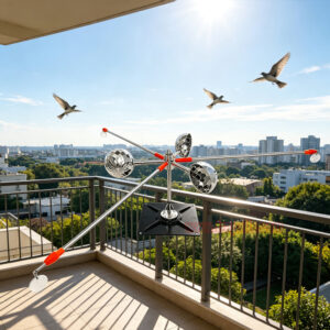 Outdoor Roof Telescopic Pole Keep Pigeon Away Bird Spinning Deterrent Device 360°Reflective Bird Repeller - Image 10