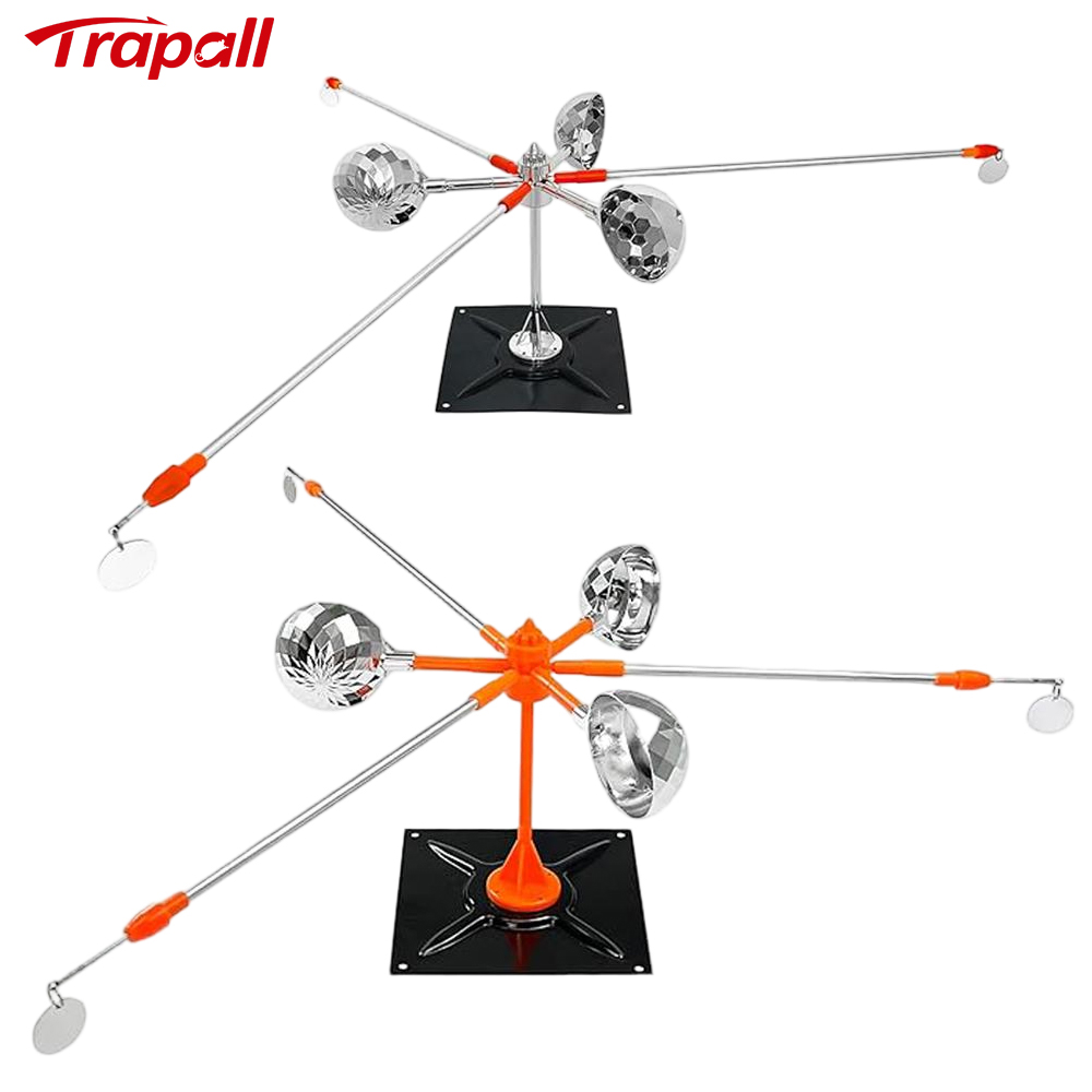 Outdoor Roof Telescopic Pole Keep Pigeon Away Bird Spinning Deterrent Device 360°Reflective Bird Repeller