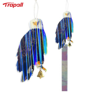 Garden Hanging Reflective Scarecrow with Reflective Tape and Bell Double Sided Owl Reflective Device Owl Bird Deterrent