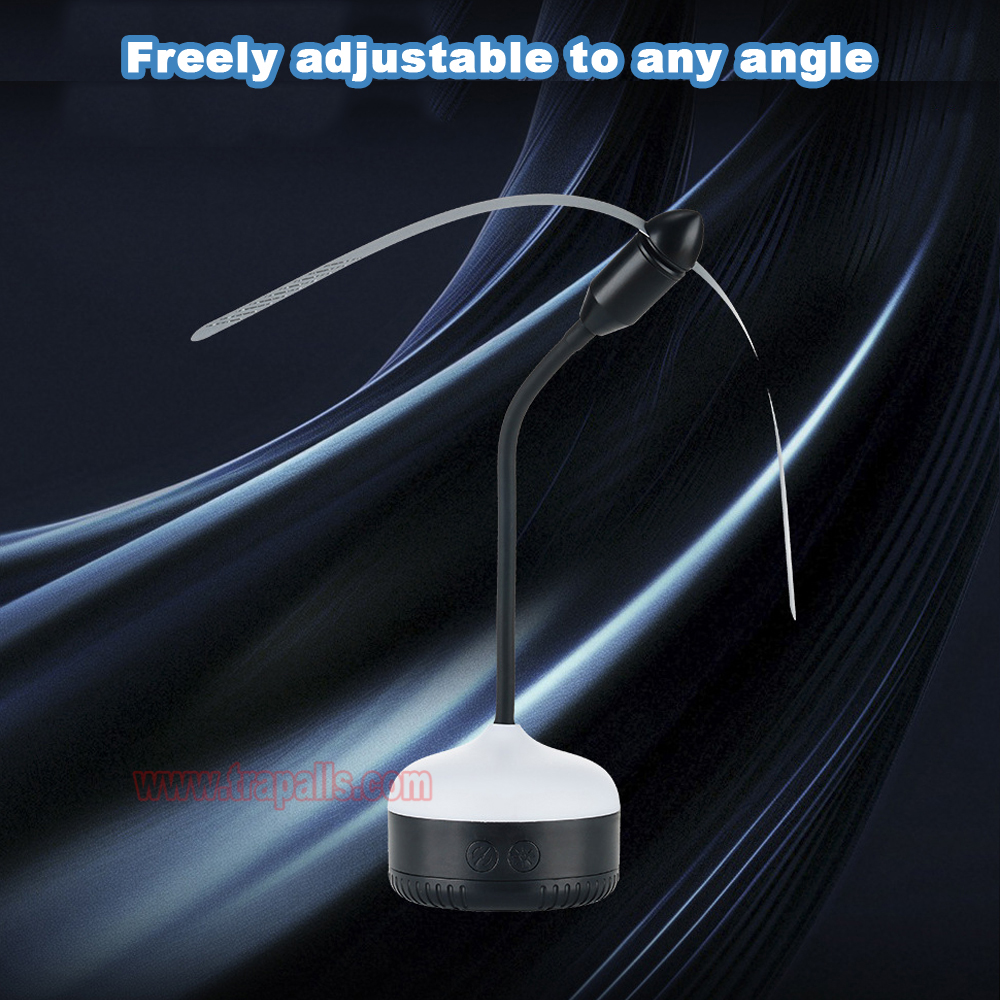 Indoor Outdoor Rechargeable Tabletop and Hanging Hook Option LED Light Mosquito Repeller Fly Repellent Fan - Image 12