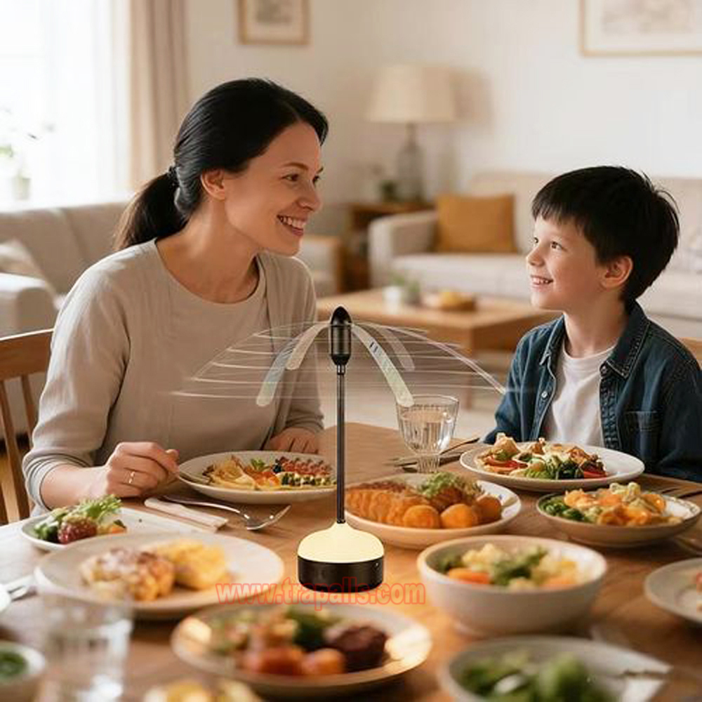 Indoor Outdoor Rechargeable Tabletop and Hanging Hook Option LED Light Mosquito Repeller Fly Repellent Fan - Image 18