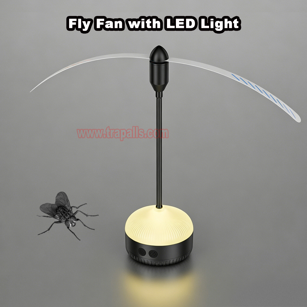 Indoor Outdoor Rechargeable Tabletop and Hanging Hook Option LED Light Mosquito Repeller Fly Repellent Fan - Image 6