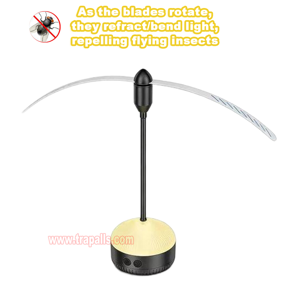 Indoor Outdoor Rechargeable Tabletop and Hanging Hook Option LED Light Mosquito Repeller Fly Repellent Fan - Image 9