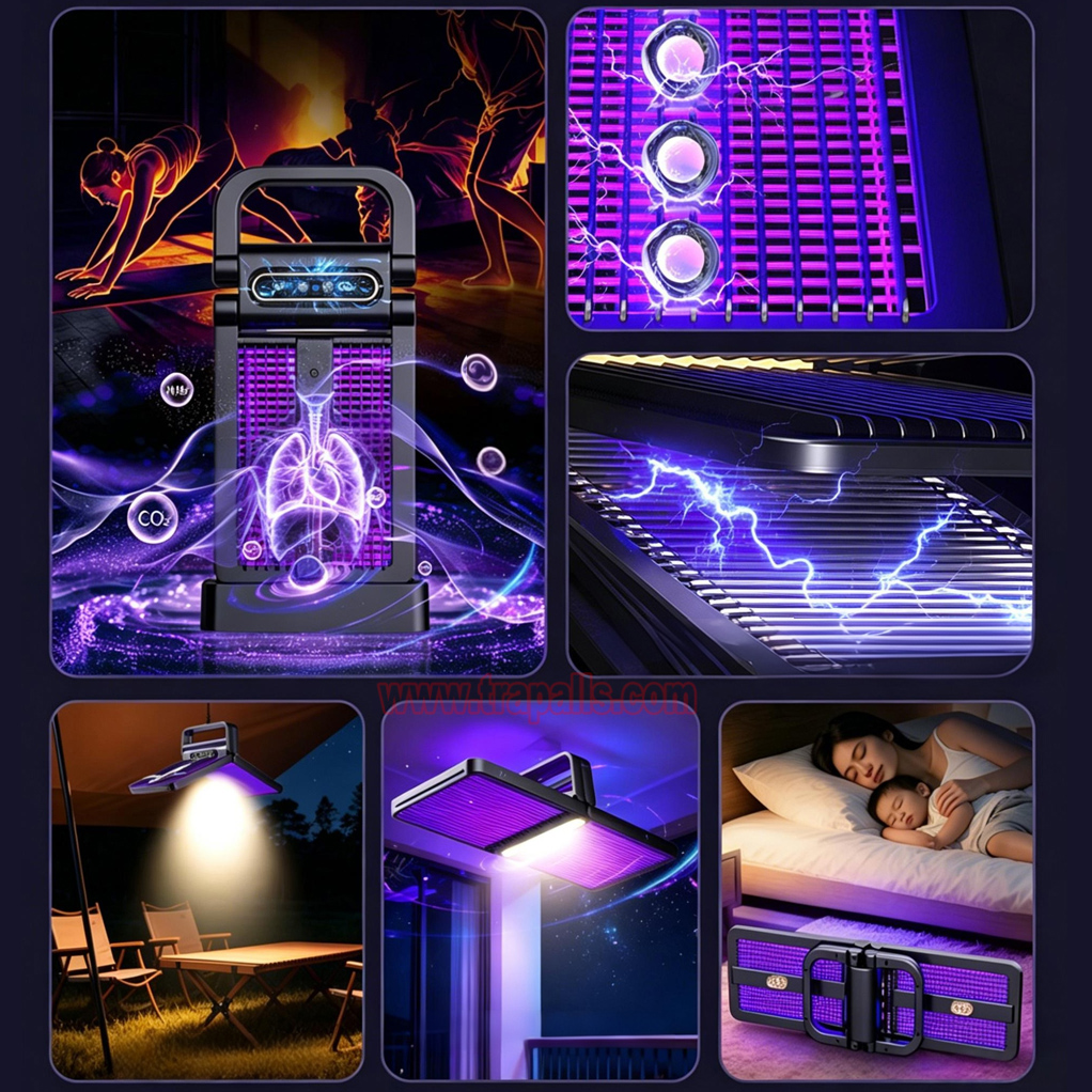 Outdoor Indoor Portable Foldable Smart Light Control Electric Insect Zapper Electric Shock Mosquito Killer Lamp - Image 16