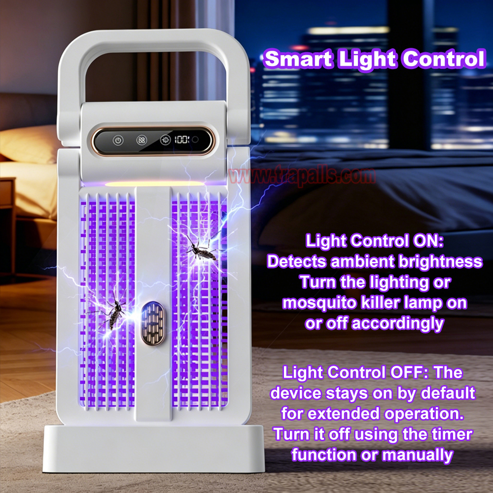 Outdoor Indoor Portable Foldable Smart Light Control Electric Insect Zapper Electric Shock Mosquito Killer Lamp - Image 5