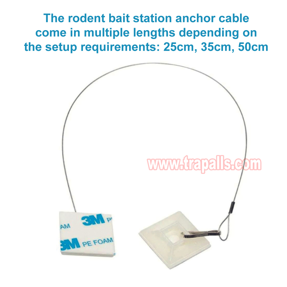 Outdoor Indoor Rodent Bait Box Securing Cable Bait Station Anchor Glue Kit Rodent Bait Station Anchor Cable - Image 3