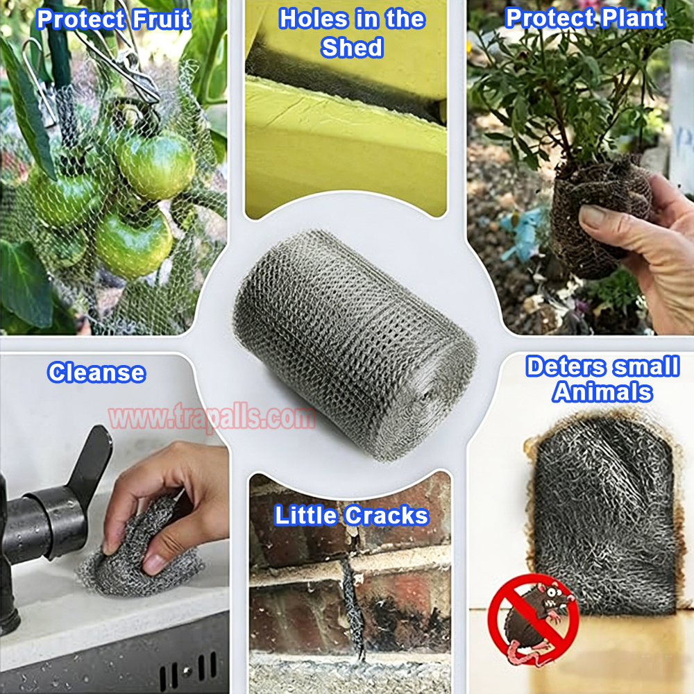 Outdoor Flexible Stainless Steel Wire Mesh Hole Fill Fabric Gap Blocker Mesh Roll Rodent Proof Mesh Wire Mouse Control - Image 15