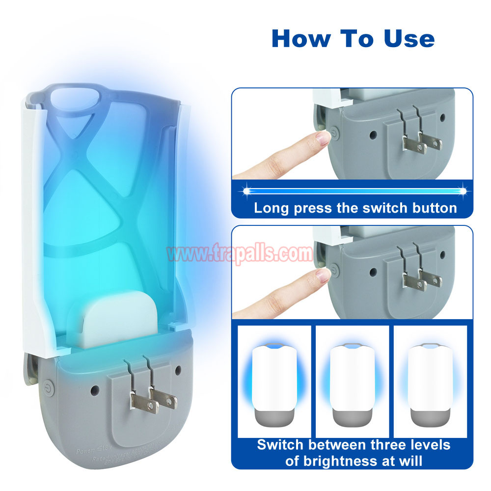 Indoor Home Plug-in UV Light Flying Insect Trap with Glue Board Moth Catcher Sticky Mosquito Killer Lamp - Image 6