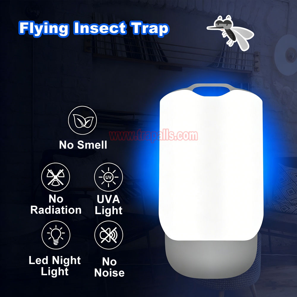 Indoor Home Plug-in UV Light Flying Insect Trap with Glue Board Moth Catcher Sticky Mosquito Killer Lamp - Image 7