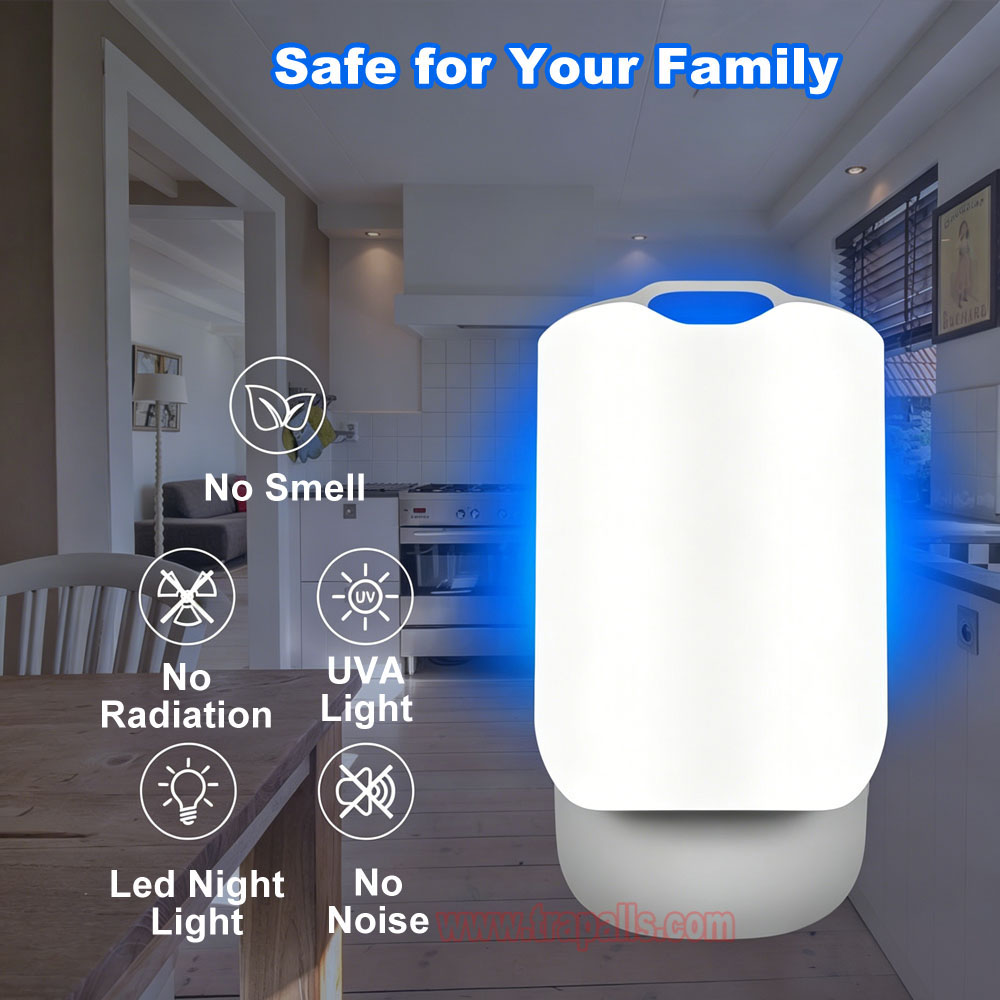 Indoor Home Plug-in UV Light Flying Insect Trap with Glue Board Moth Catcher Sticky Mosquito Killer Lamp - Image 9