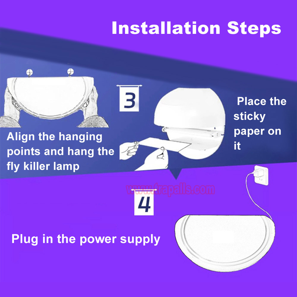 Indoor Home Plug in UV Light Flying Insect Trap with Glue Board Pest Catcher Mosquito Killer Lamp - Image 5