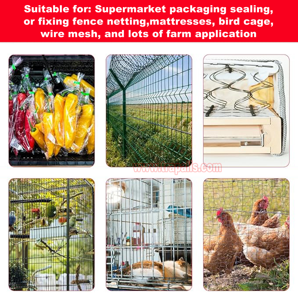 Garden Wire Fence Professional Fastening Tool Animal Pet Cage Automatic C-Ring Stapler C-type Pliers Kit - Image 15