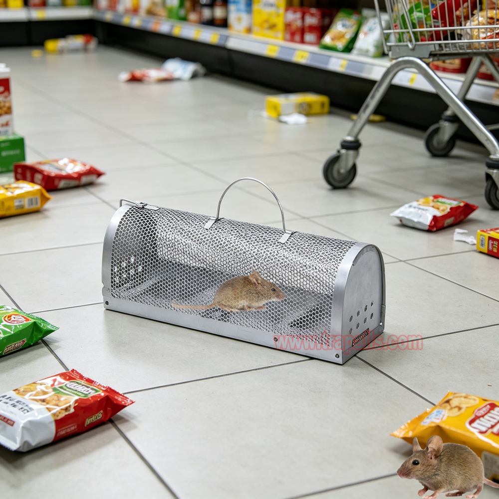 Indoor Warehouse Foldable with Carry Handle Humane Live Catch Rodent Sensitive Pedal Mouse Trap Cage - Image 13