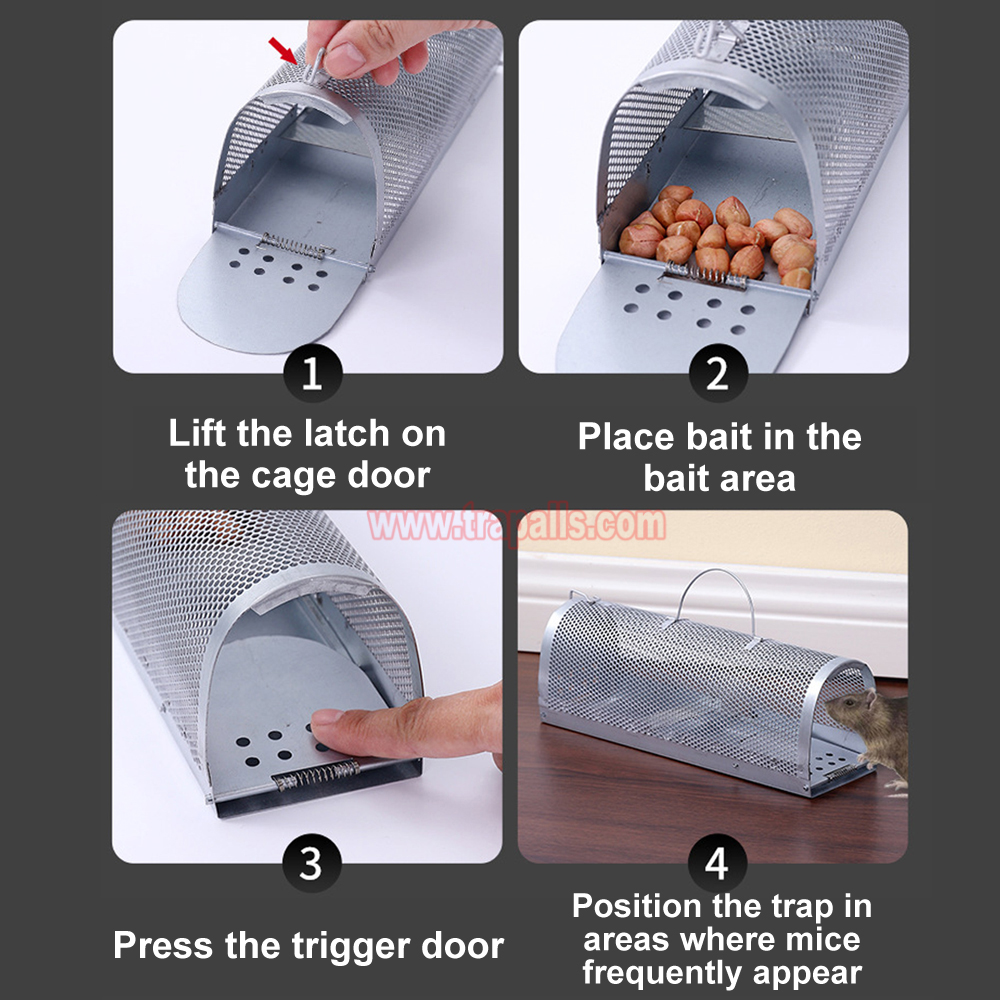 Indoor Warehouse Foldable with Carry Handle Humane Live Catch Rodent Sensitive Pedal Mouse Trap Cage - Image 8