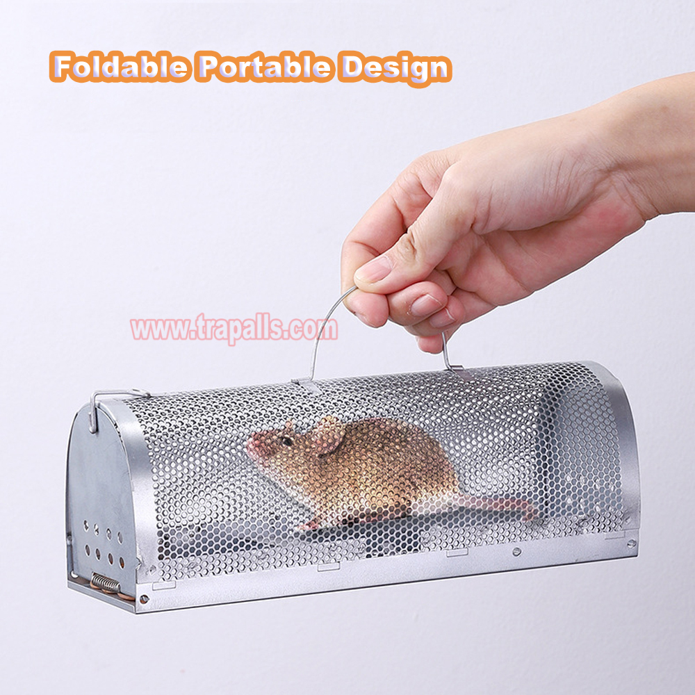 Indoor Warehouse Foldable with Carry Handle Humane Live Catch Rodent Sensitive Pedal Mouse Trap Cage - Image 10
