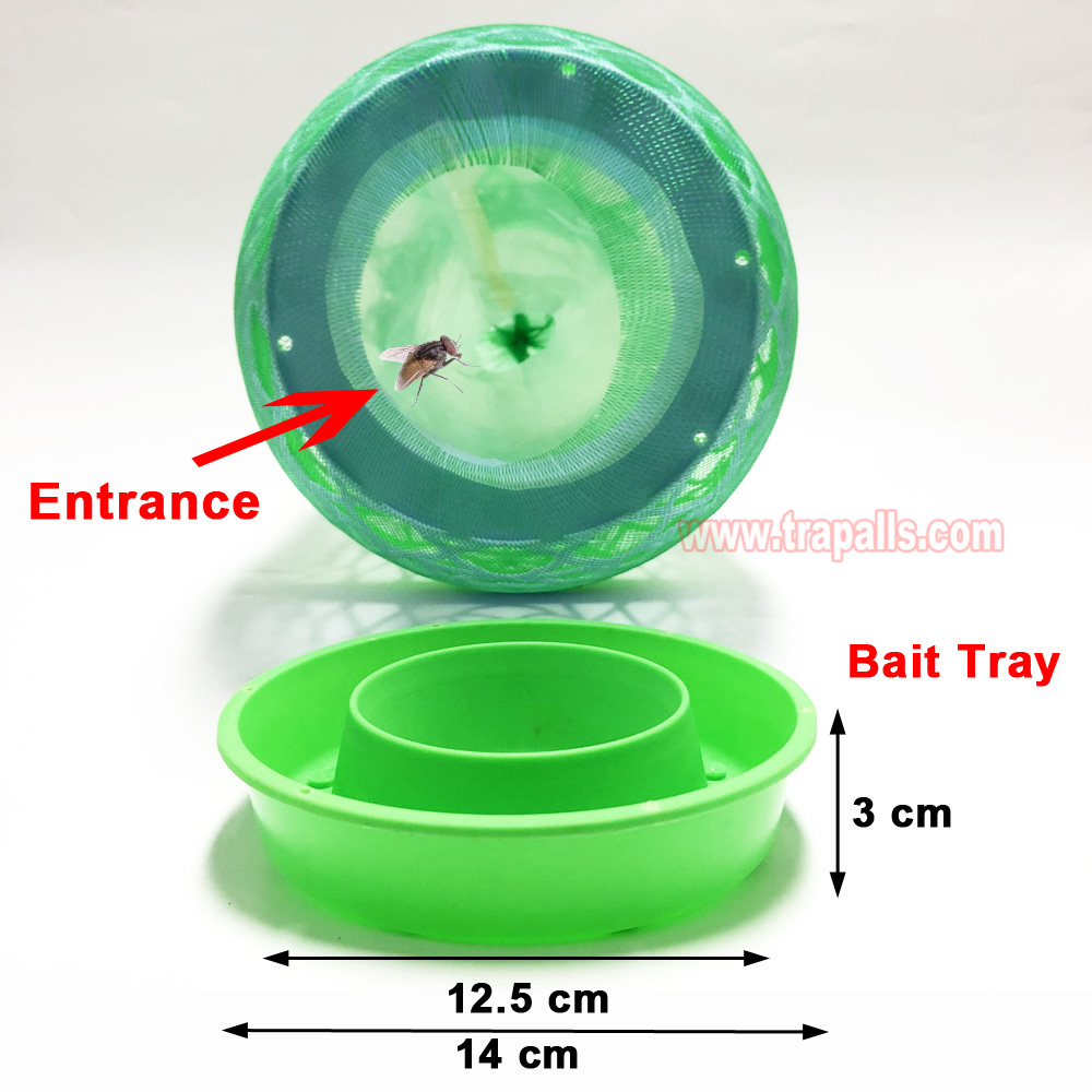 Outdoor Garden Reusable Escape-Proof Funnel Fly Catcher with Bait Tray Hanging Fly Trap Cage - Image 11