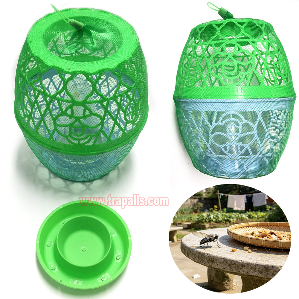 Outdoor Garden Reusable Escape-Proof Funnel Fly Catcher with Bait Tray Hanging Fly Trap Cage - Image 12