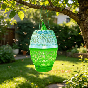 Outdoor Garden Reusable Escape-Proof Funnel Fly Catcher with Bait Tray Hanging Fly Trap Cage - Image 15