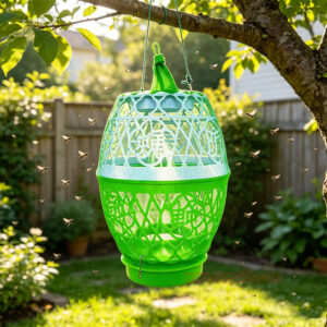 Outdoor Garden Reusable Escape-Proof Funnel Fly Catcher with Bait Tray Hanging Fly Trap Cage - Image 16