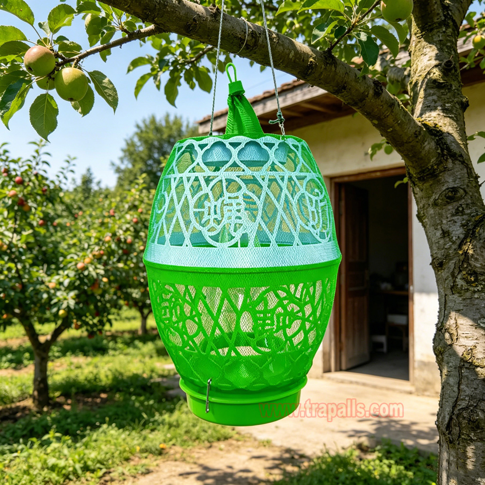 Outdoor Garden Reusable Escape-Proof Funnel Fly Catcher with Bait Tray Hanging Fly Trap Cage - Image 17