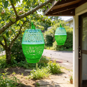 Outdoor Garden Reusable Escape-Proof Funnel Fly Catcher with Bait Tray Hanging Fly Trap Cage - Image 18