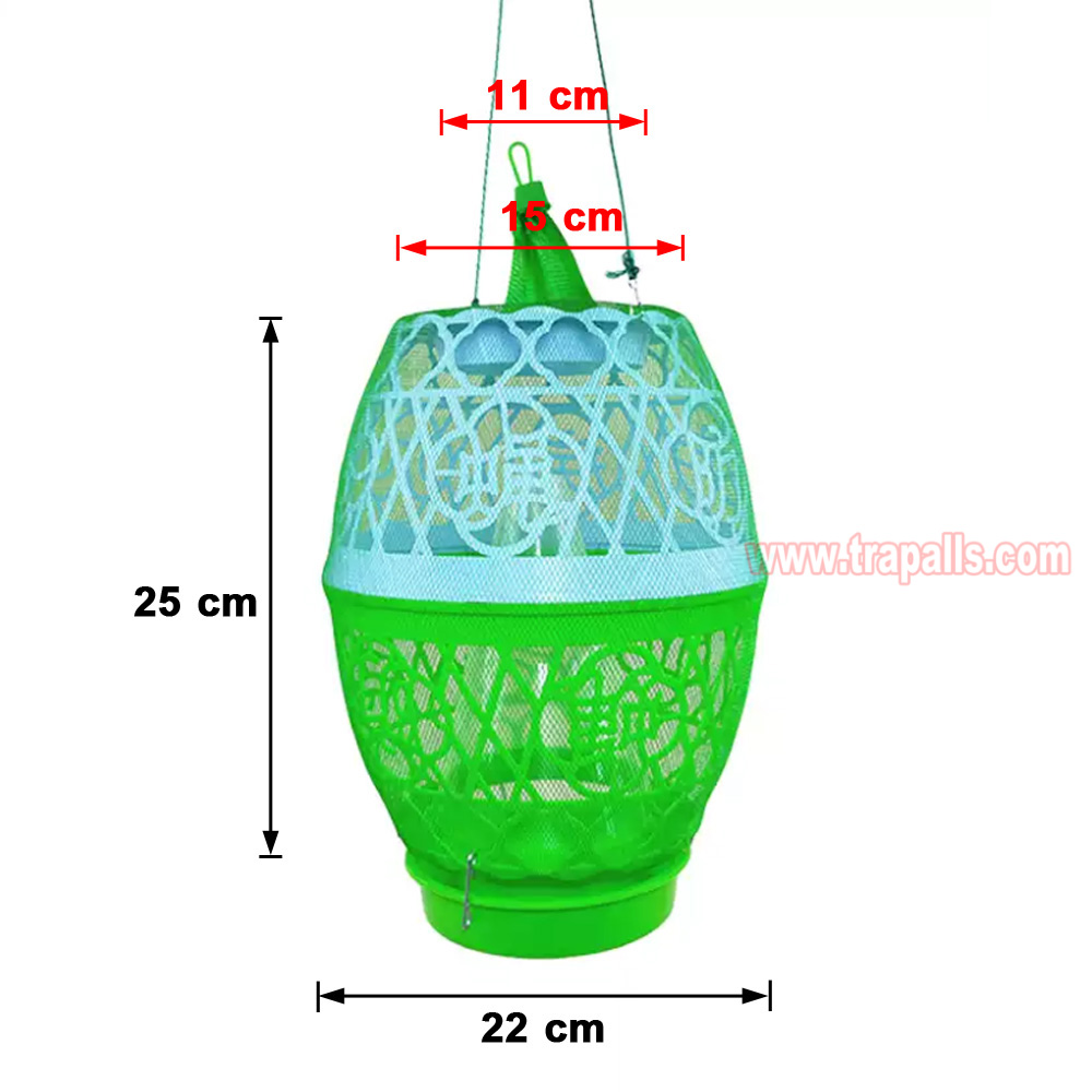 Outdoor Garden Reusable Escape-Proof Funnel Fly Catcher with Bait Tray Hanging Fly Trap Cage - Image 3