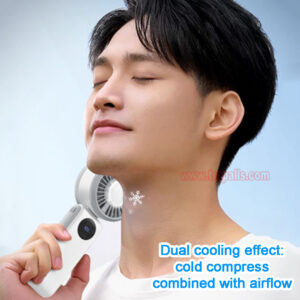 Outdoor Travel Rechargeable 3-Second Fast Cooling Portable Semiconductor Cooling Fan with Ice Compress - Image 10