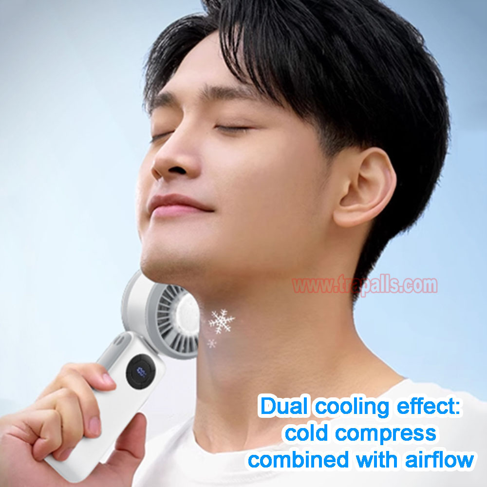 Outdoor Travel Rechargeable 3-Second Fast Cooling Portable Semiconductor Cooling Fan with Ice Compress - Image 10