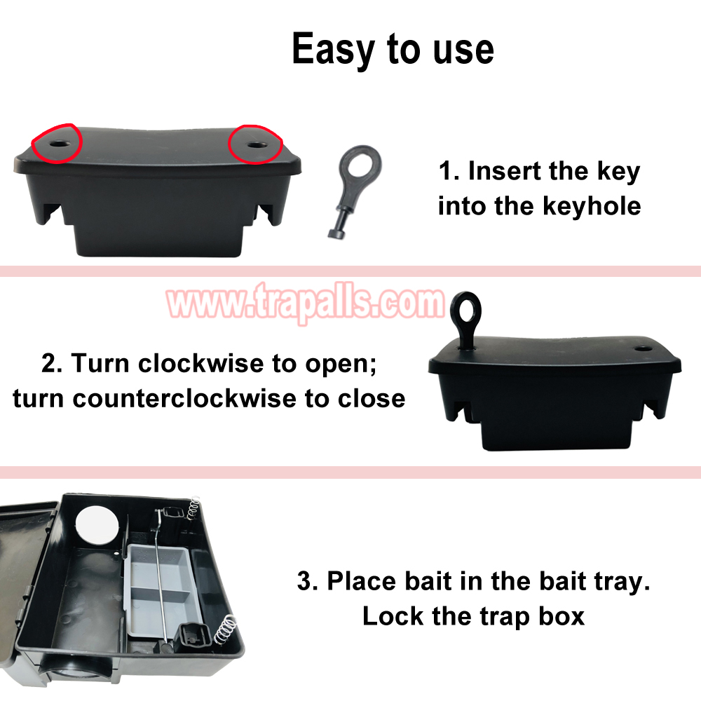 Indoor Warehouse Reusable Dual-Entry Mouse Trap Box Lockable Rodent Control Trap Mouse Bait Station - Image 11