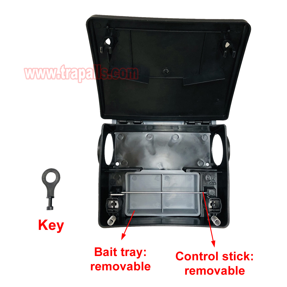 Indoor Warehouse Reusable Dual-Entry Mouse Trap Box Lockable Rodent Control Trap Mouse Bait Station - Image 9