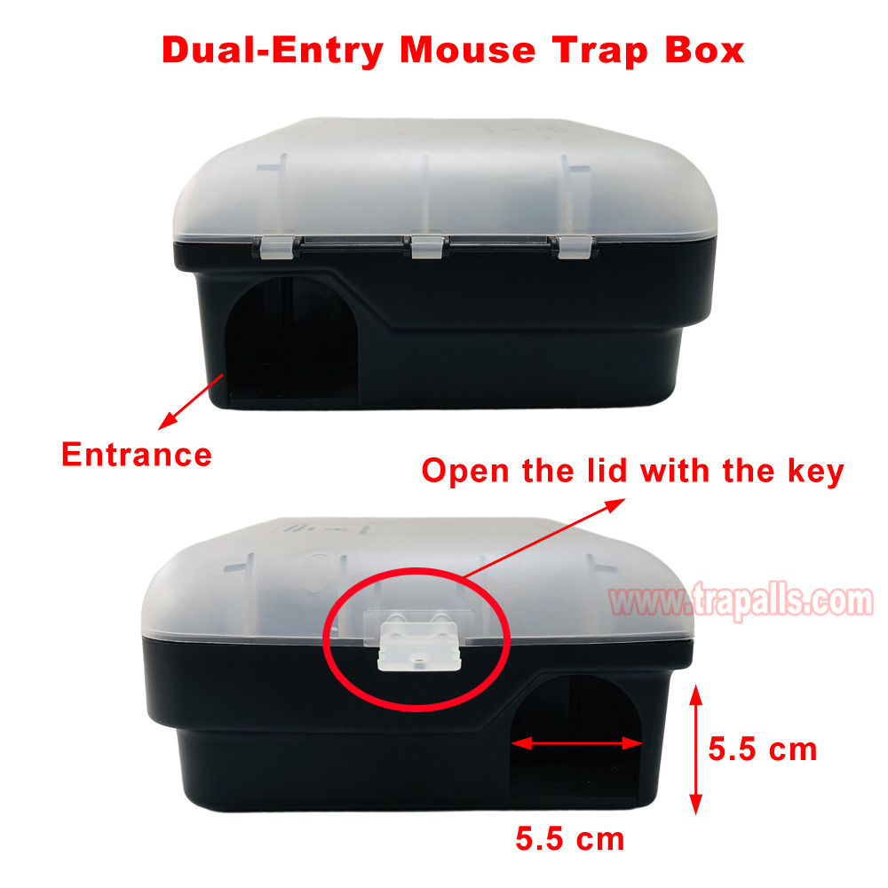 Indoor Warehouse Dual-Entry Rodent Trap Box Lockable Compatible with Mouse Snap Traps Mouse Bait Station - Image 4