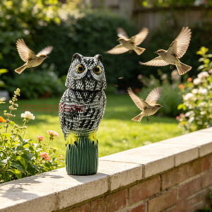Outdoor Courtyard Realistic Rotating Owl Decoy Wind-Powered Pigeon Scarecrow 360° Rotating Head Bird Repeller Owl Bird Deterrent - Image 11