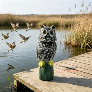 Outdoor Courtyard Realistic Rotating Owl Decoy Wind-Powered Pigeon Scarecrow 360° Rotating Head Bird Repeller Owl Bird Deterrent - Image 15